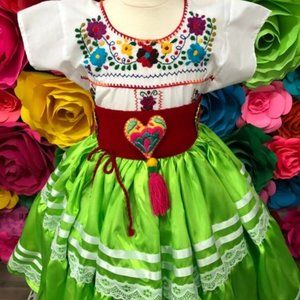 Mexican Green China Oaxaquena SKIRT ONLY day of th